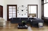 LARGE 3D BLACK STUNNING DIY NUMBER WALL CLOCK