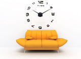LARGE 3D BLACK STUNNING DIY NUMBER WALL CLOCK
